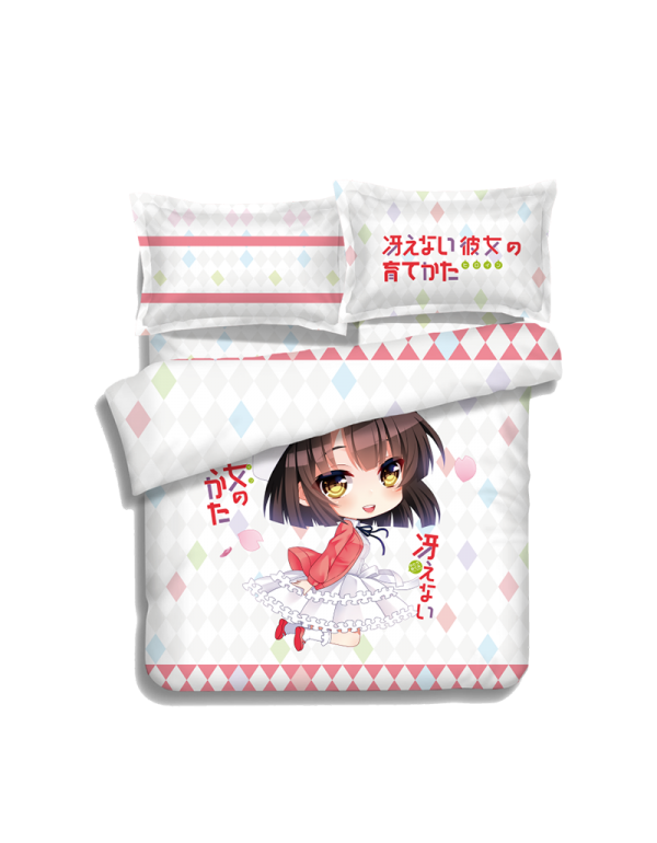 Megumi Kato - SaeKano Anime 4 Pieces Bettwäsche-Sets, Bettlaken Bettbezug mit Kissenbezüge