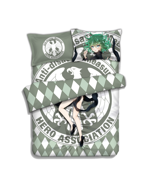 Tornado of Terror Tatsumaki - One Punch Man Bettwäsche-Sets, Bettbezug, Bettlaken mit Kissenbezügen