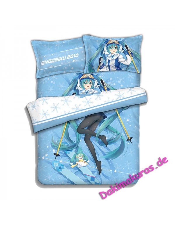 Miku Hatsune - Vocaloid Bettwäsche-Sets, Bettbezug, Bettlaken mit Kissenbezügen