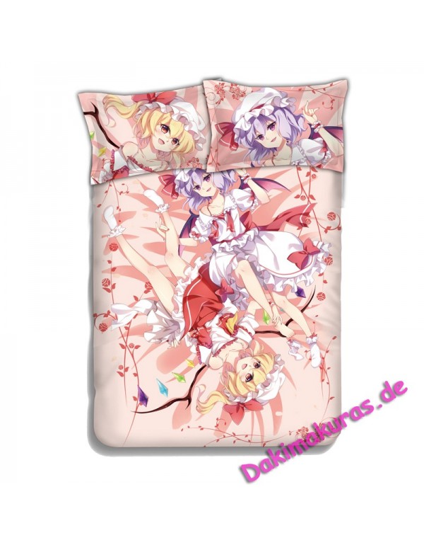 Flandre Scarlet Remilia Scarlet-Touhou Project Anime 4 Pieces Bedding Sets,Bed Sheet Duvet Cover