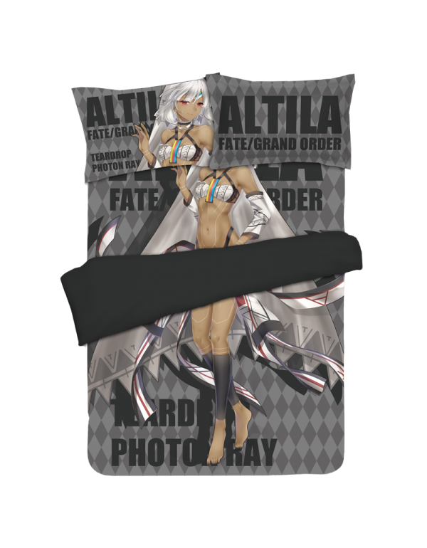 Attila - Fate Grand Order Anime 4 Pieces Bettwäsche-Sets, Bettlaken Bettbezug mit Kissenbezüge