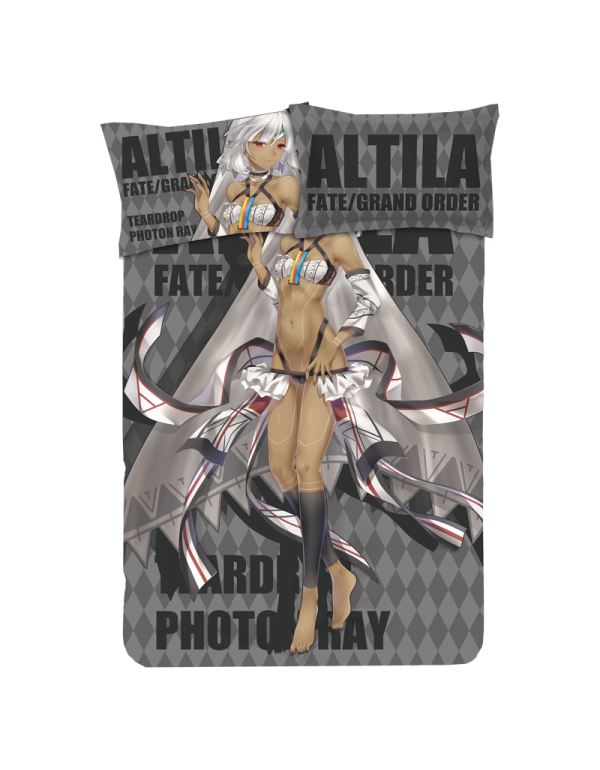 Attila - Fate Grand Order Anime 4 Pieces Bettwäsche-Sets, Bettlaken Bettbezug mit Kissenbezüge