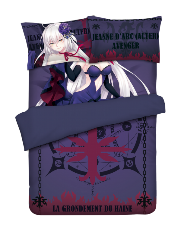 Jeanne d'Arc - Fate Grand Order 4 Pieces Bettwäsche-Sets, Bettlaken Bettbezug mit Kissenbezüge