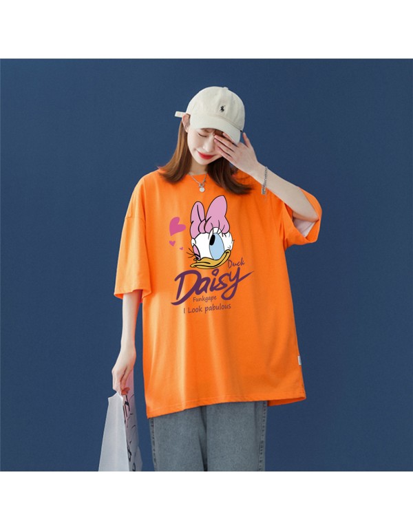 Daisy Orange Kurzarm-T-Shirts für Damen und Herre...