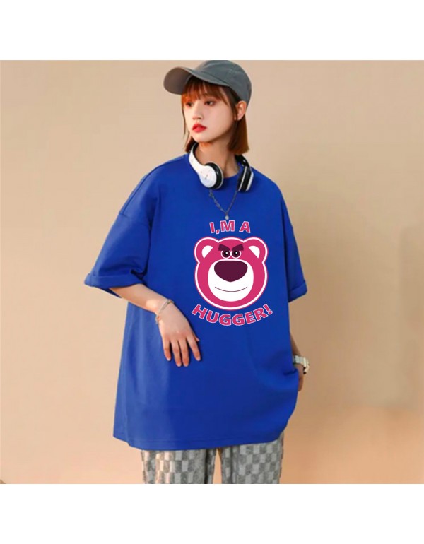 Hugger Bear Blue Kurzarm-T-Shirts für Damen und H...