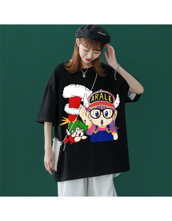 ARALE Black Kurzarm-T-Shirts für Damen und Herren, modisch bedruckte japanische Luxus-Tops