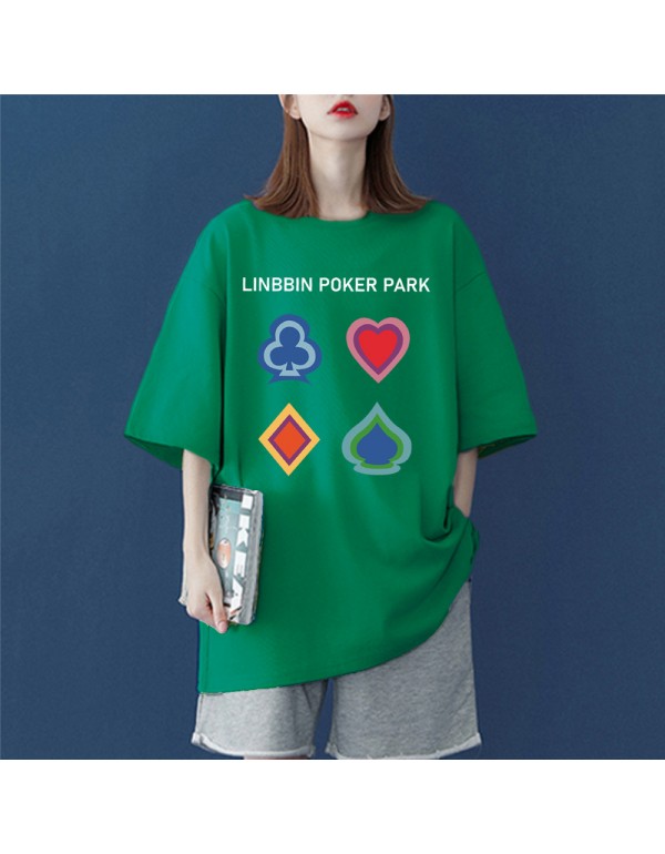 Poker green Kurzarm-T-Shirts für Damen und Herren...