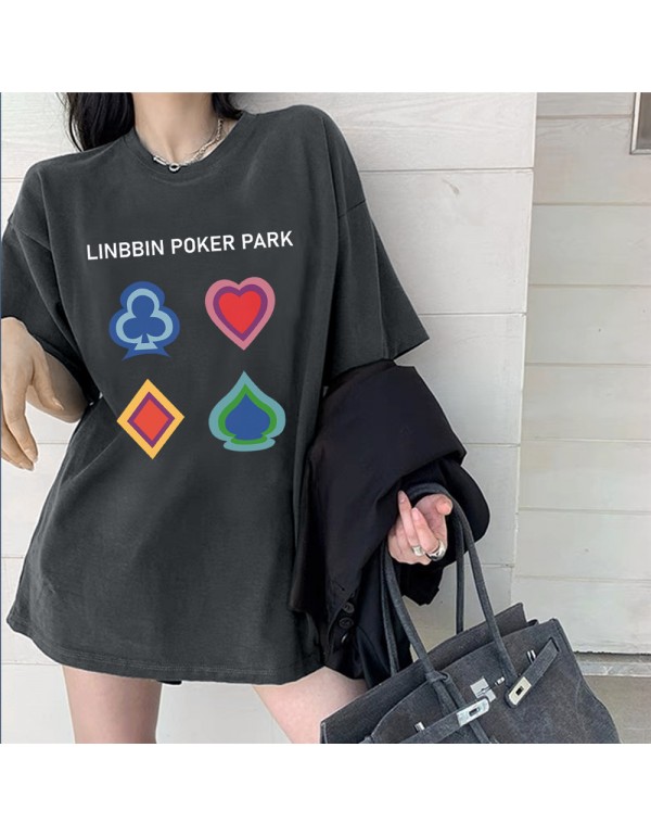 Poker grey Kurzarm-T-Shirts für Damen und Herren,...