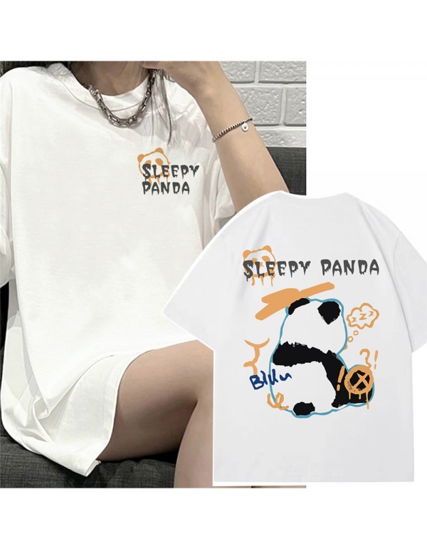 Sleepy Panda 1 Kurzarm-T-Shirts für Damen und Her...