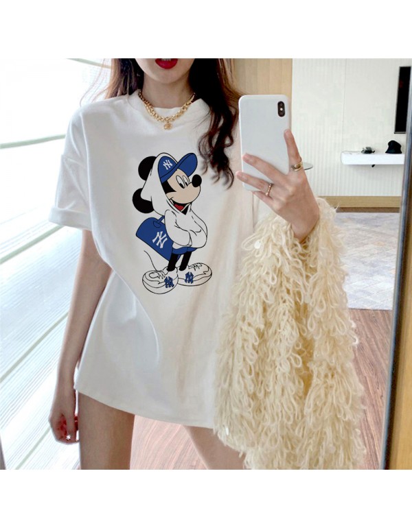 Mickey Mouse WHITE Kurzarm-T-Shirts für Damen und...