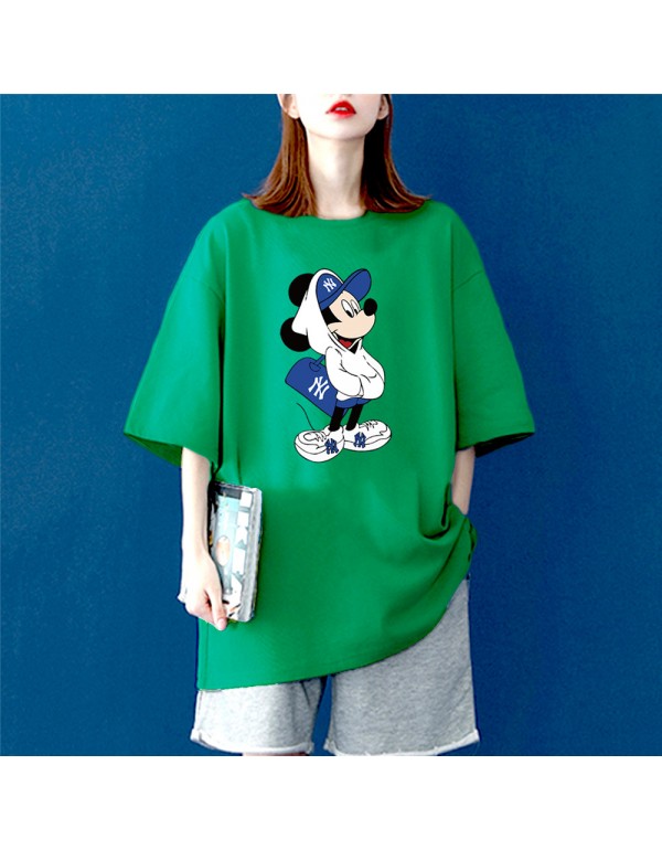 Mickey Mouse green Kurzarm-T-Shirts für Damen und...