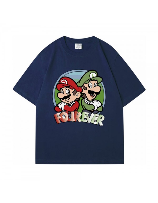 Mario blue Kurzarm-T-Shirts für Damen und Herren,...