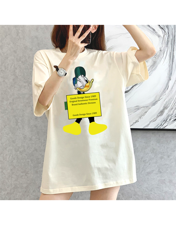 Donald Duck BEIGE Kurzarm-T-Shirts für Damen und ...