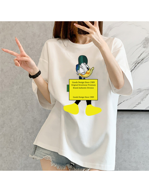 Donald Duck WHITE Kurzarm-T-Shirts für Damen und ...