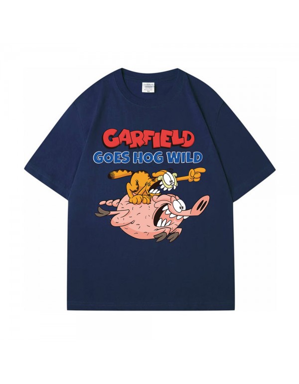 Garfield blue Kurzarm-T-Shirts für Damen und Herr...