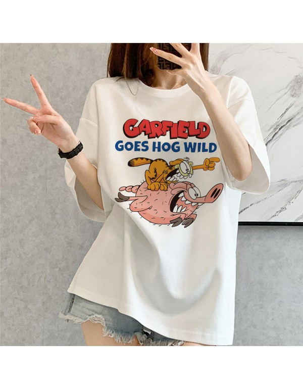 Garfield white Kurzarm-T-Shirts für Damen und Her...