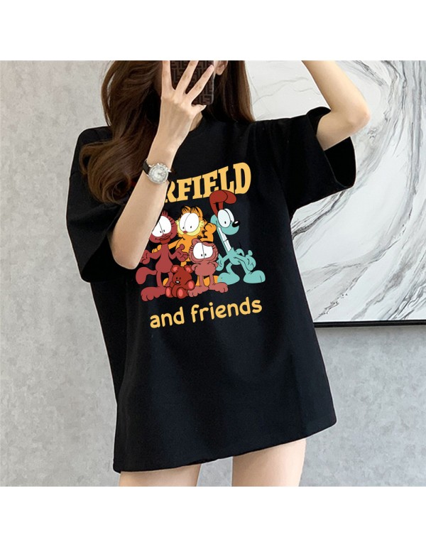 Garfield black Kurzarm-T-Shirts für Damen und Her...