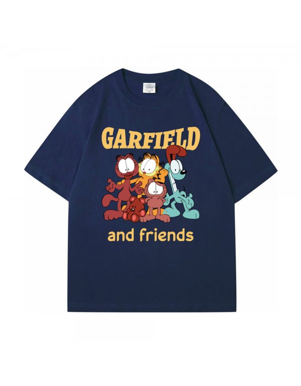 Garfield blue Kurzarm-T-Shirts für Damen und Herr...