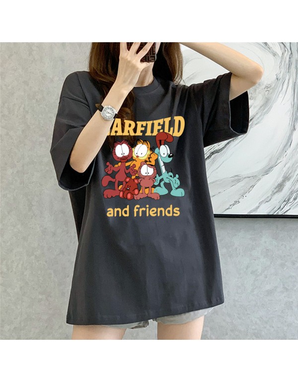 Garfield grey Kurzarm-T-Shirts für Damen und Herr...