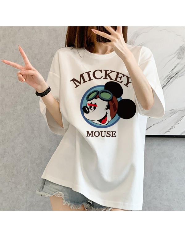 Mickey Mouse white Kurzarm-T-Shirts für Damen und...