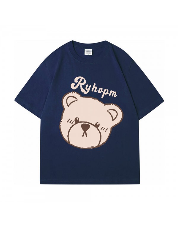 Ryhapm Bear blue Kurzarm-T-Shirts für Damen und H...