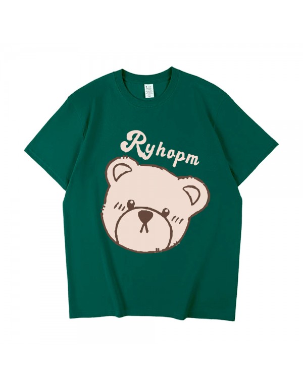 Ryhapm Bear green Kurzarm-T-Shirts für Damen und ...