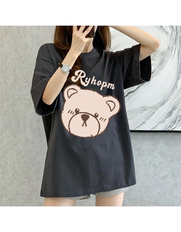 Ryhapm Bear grey Kurzarm-T-Shirts für Damen und H...