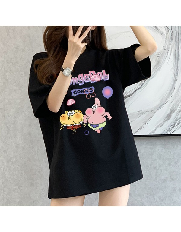 Spongebob black Kurzarm-T-Shirts für Damen und He...