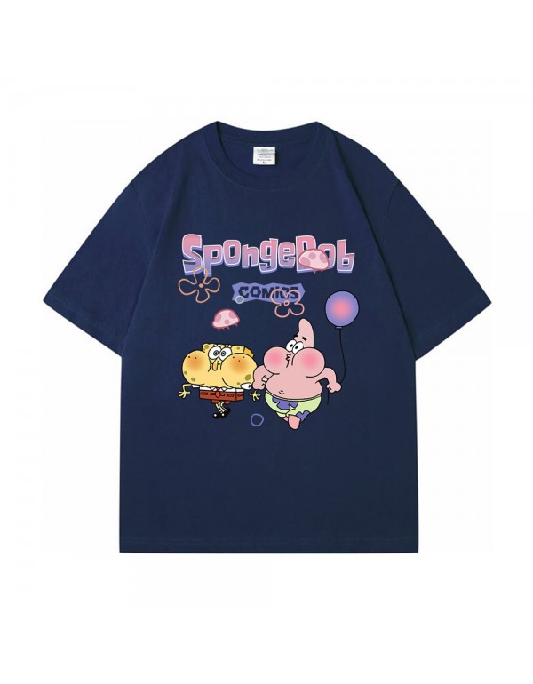 Spongebob blue Kurzarm-T-Shirts für Damen und Her...