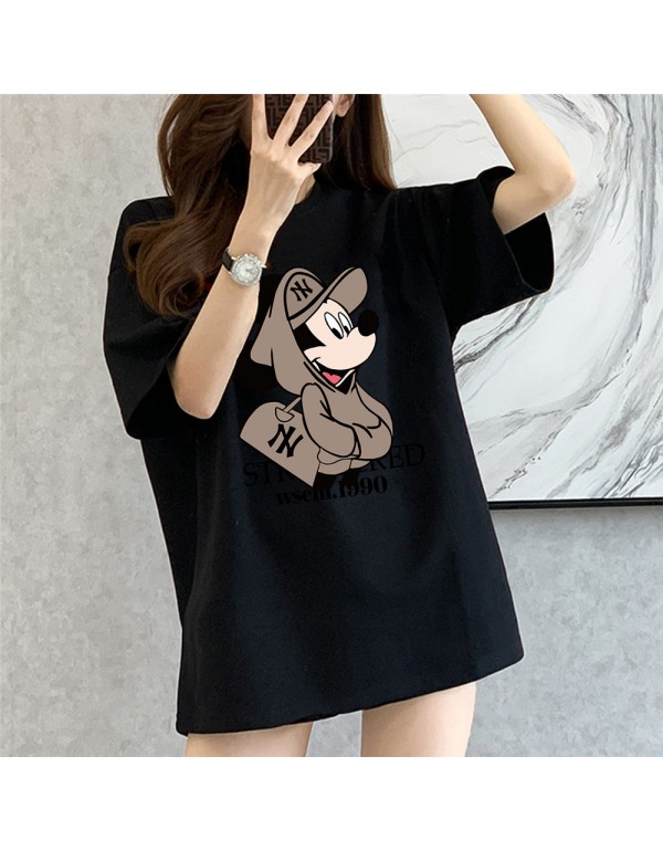 Mickey Mouse NY black Kurzarm-T-Shirts für Damen ...