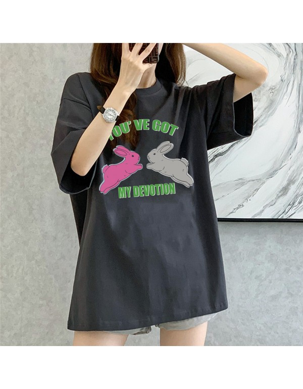 Two Rabbits grey Kurzarm-T-Shirts für Damen und H...