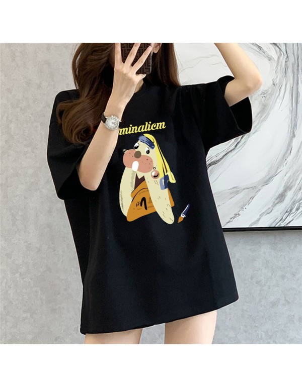 Niminaliem Rabbit 2 Kurzarm-T-Shirts für Damen un...