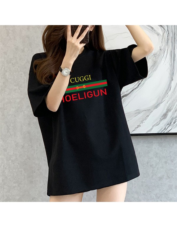 Fashion Guggi black Kurzarm-T-Shirts für Damen un...