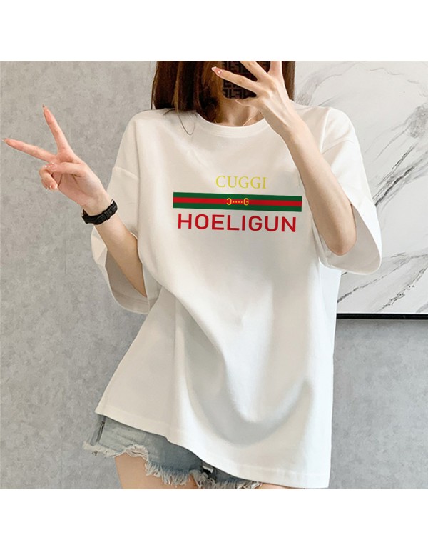 Fashion Guggi white Kurzarm-T-Shirts für Damen un...