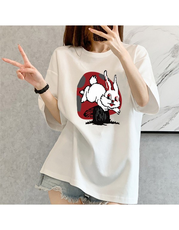 Mushroom Rabbit white Kurzarm-T-Shirts für Damen ...