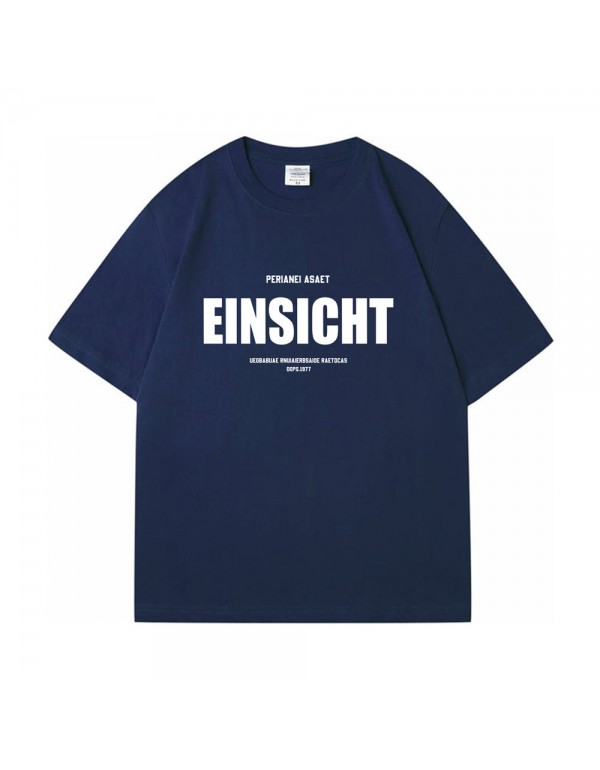 EINSICHT blue Kurzarm-T-Shirts für Damen und Herren, modisch bedruckte japanische Luxus-Tops