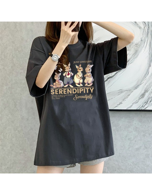 Serendipity Four Rabbit grey Kurzarm-T-Shirts für...