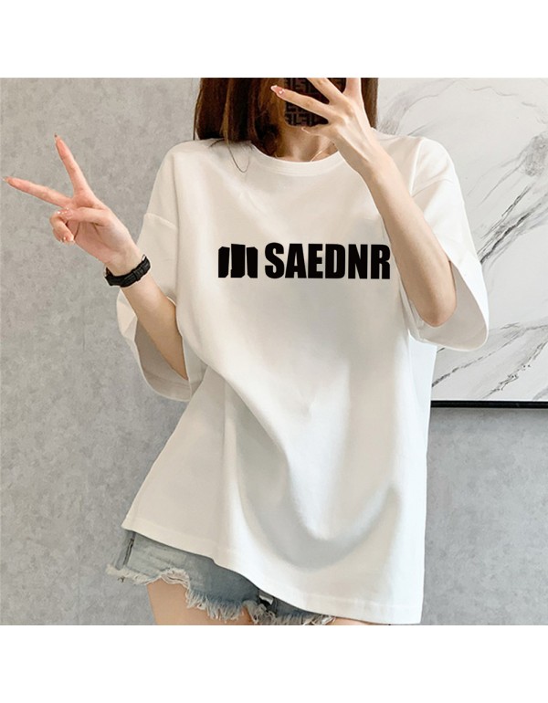 SAEDNR White Kurzarm-T-Shirts für Damen und Herre...