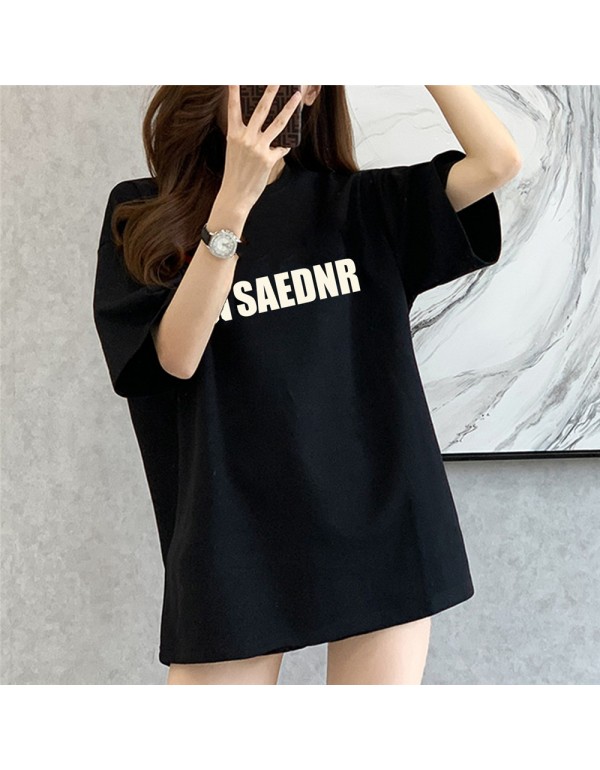 SAEDNR black Kurzarm-T-Shirts für Damen und Herre...