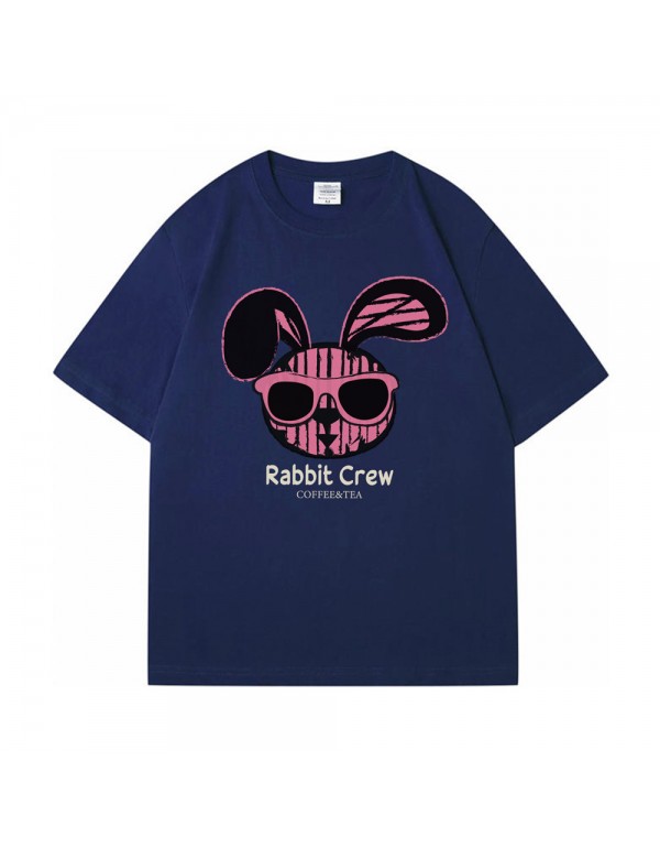 Graffiti Rabbit blue Kurzarm-T-Shirts für Damen u...