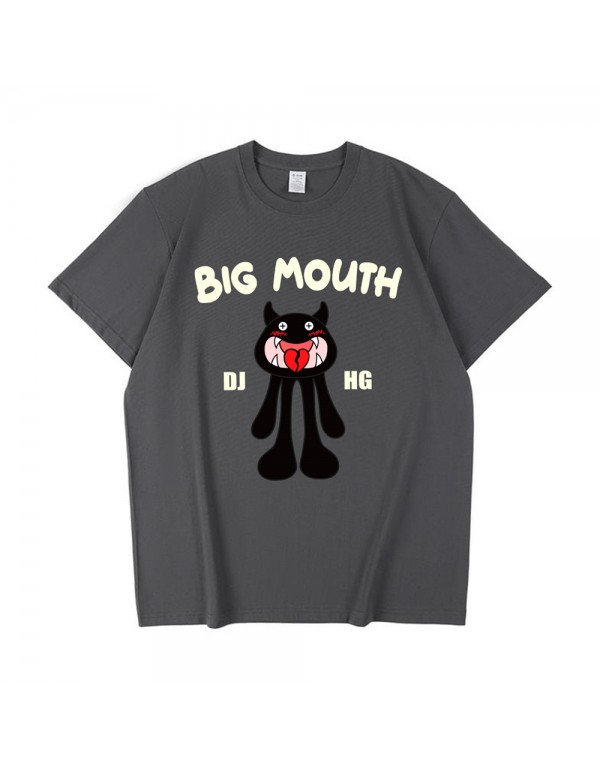 Big Mouth Monster grey Kurzarm-T-Shirts für Damen...