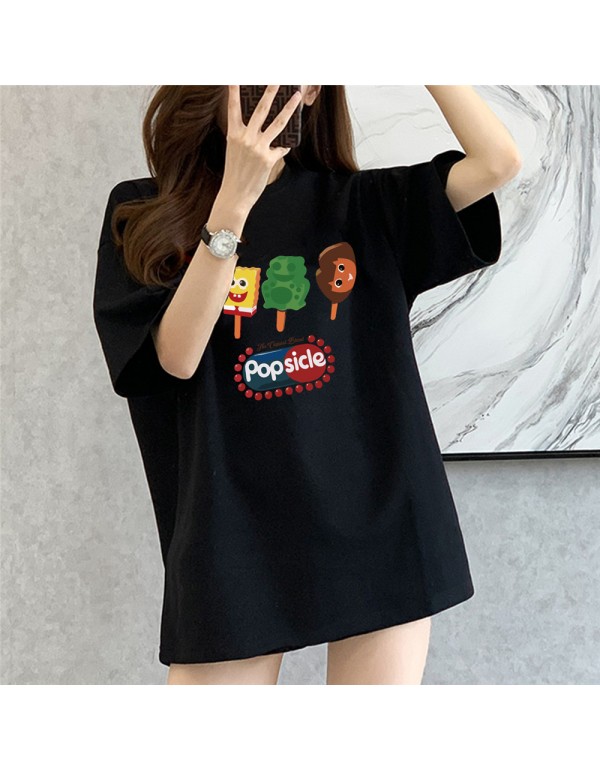 PopSicle black Kurzarm-T-Shirts für Damen und Her...