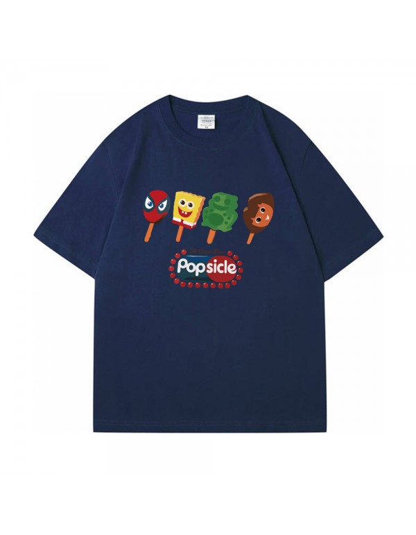 PopSicle blue Kurzarm-T-Shirts für Damen und Herr...