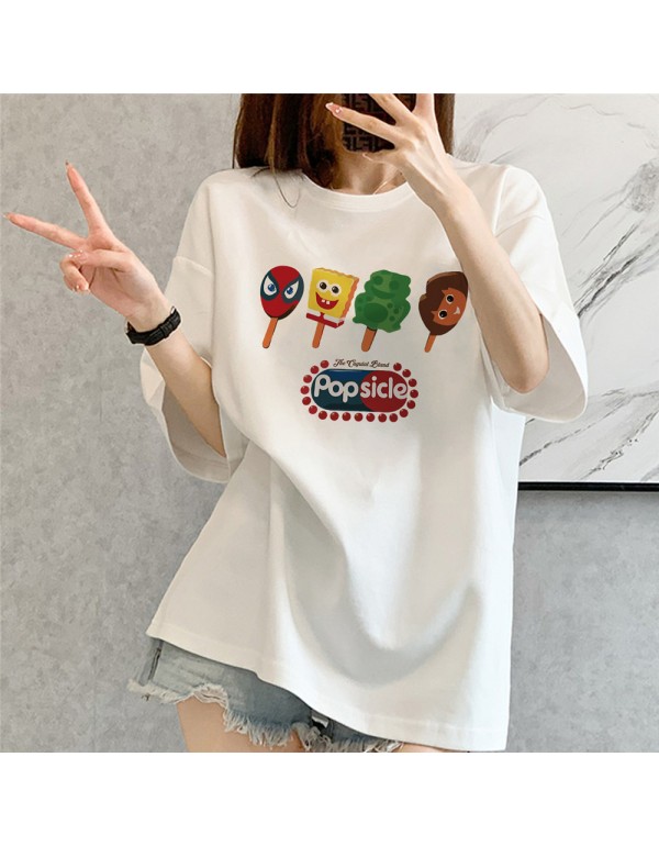 PopSicle white Kurzarm-T-Shirts für Damen und Her...