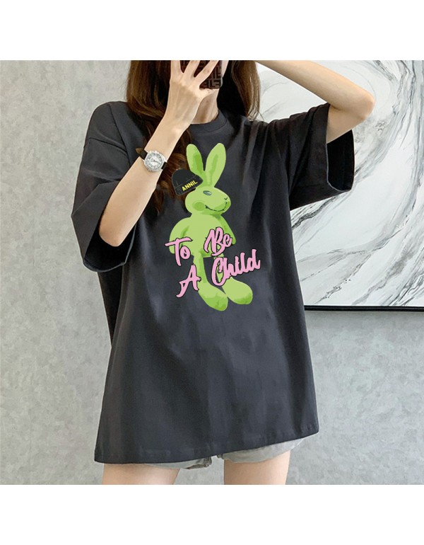 Fluorescent Rabbit grey Kurzarm-T-Shirts für Dame...