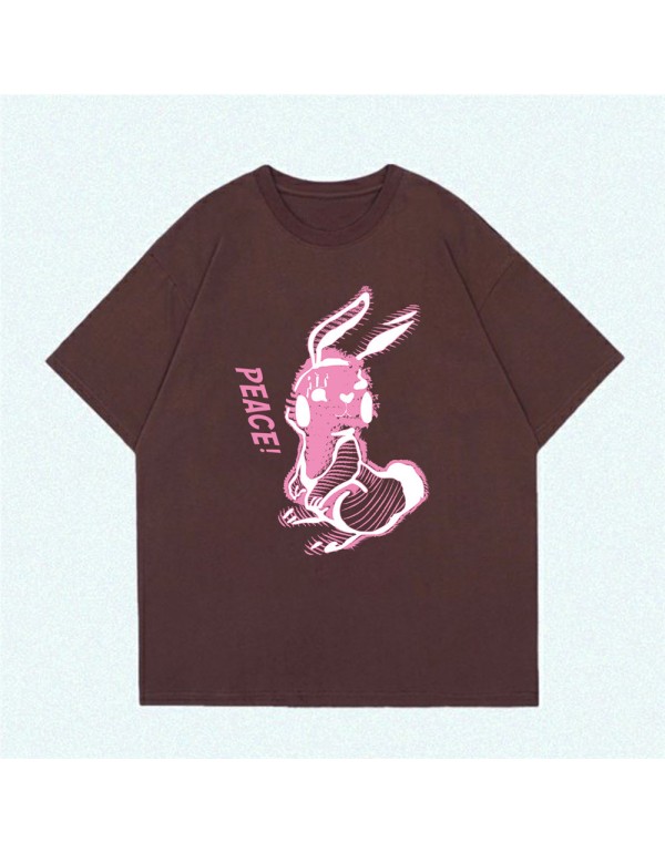 Stripe Rabbit Coffee Kurzarm-T-Shirts für Damen u...