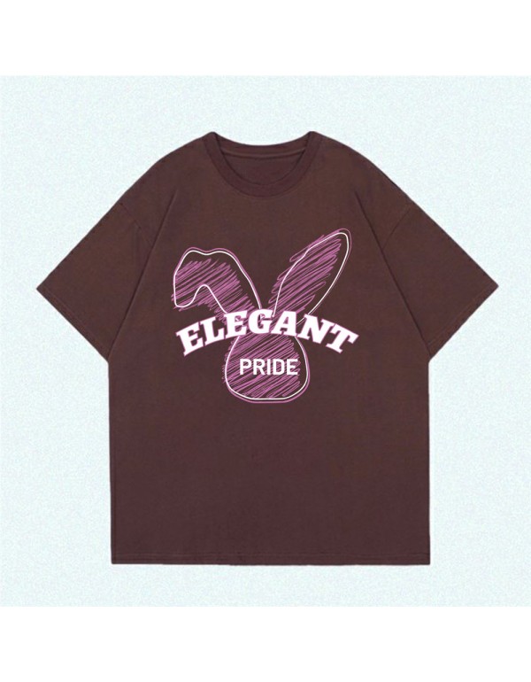 Elegant Pride Rabbit Coffee Kurzarm-T-Shirts für ...