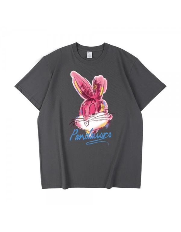 Watercolor Graffiti Rabbit 5 Kurzarm-T-Shirts für...