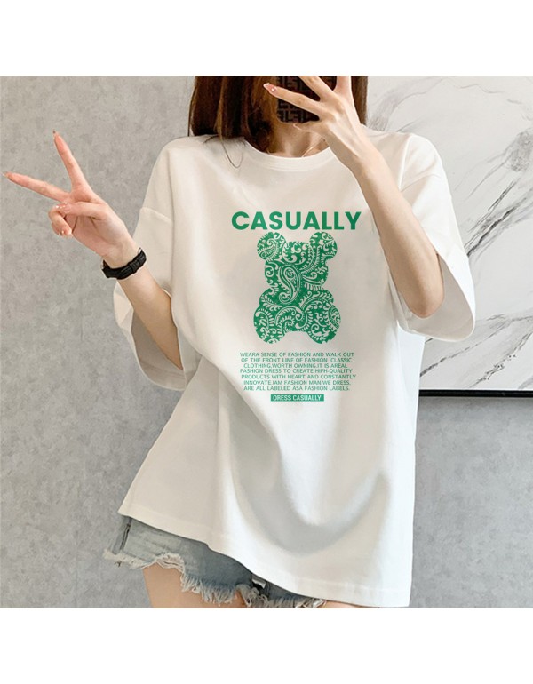 CASUALLY Bear 2 Kurzarm-T-Shirts für Damen und He...