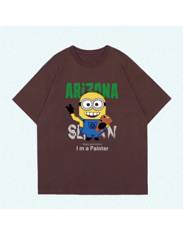 Minions ARIZONA 5 Kurzarm-T-Shirts für Damen und Herren, modisch bedruckte japanische Luxus-Tops